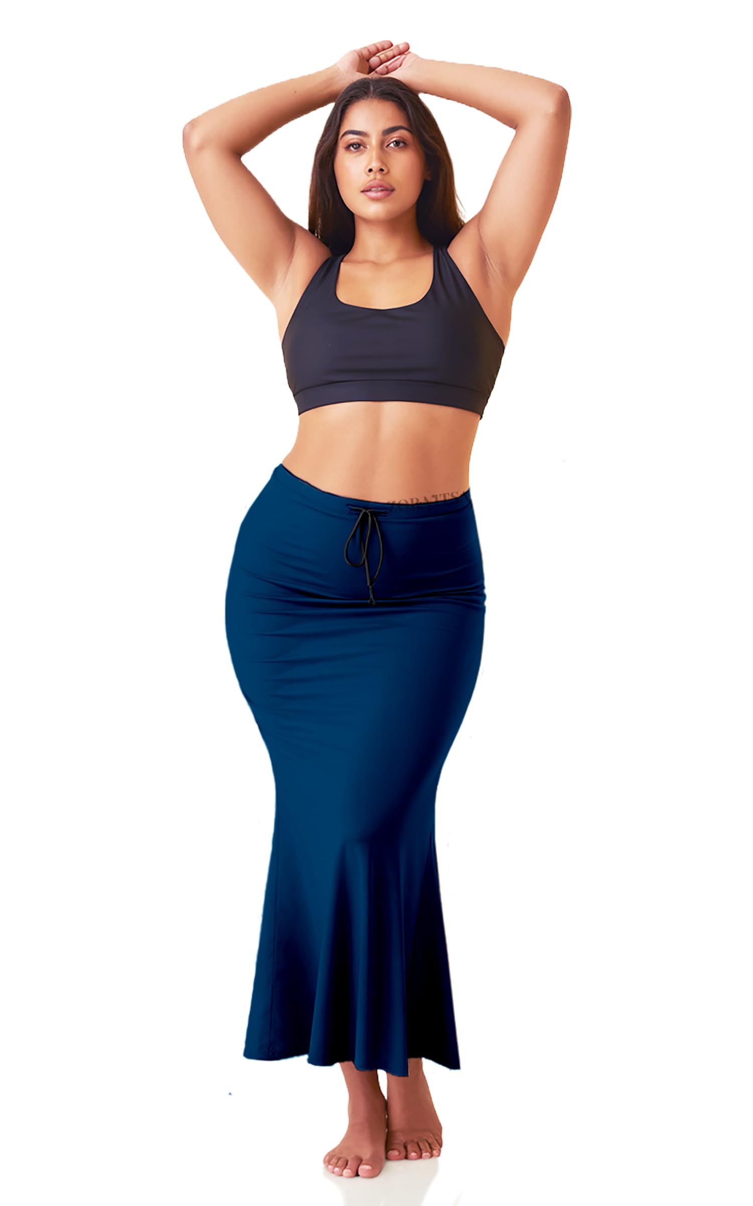 ZORNITSA Women Mermaid Fishcut Stretchable Saree Shapewear Petticoat with Adjustable Drawstring | Finest Microfiber Fabric - Ultra Soft and Super Comfortable | Shape wear inskirt