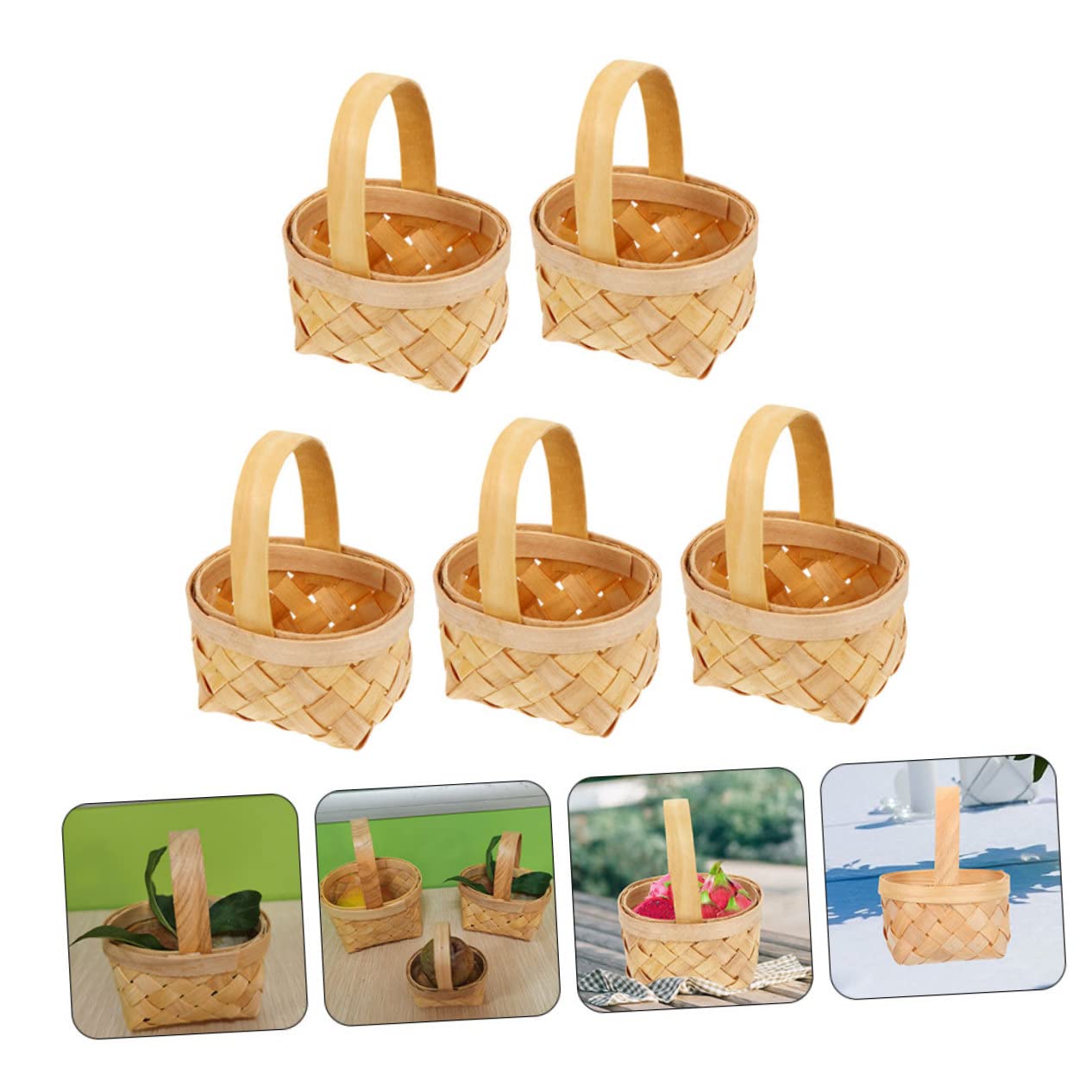 PRETYZOOM 15stücke Geflochtene Körbe Rustikale Hochzeits-blumenkörbe Mit Griffen Handgefertigte Wicker Box Für Party-gastgeschenke Und Dekoration Für Süßigkeiten Oder Kleine