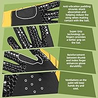 Vista 4 de Seibertron B-A-R PRO 2.0 - Guantes insignia de bateo para béisbol, sóftbol y Teeball, con super agarre, ajuste de dedo, múltiples tamaños 11 + 5