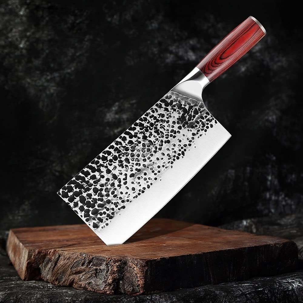MAYiT Meat Cleaver Knife, High carbon stainless steel knife hand forged butcher slaughter knife Kitchen Knife Ultra Sharp Home Cleaver