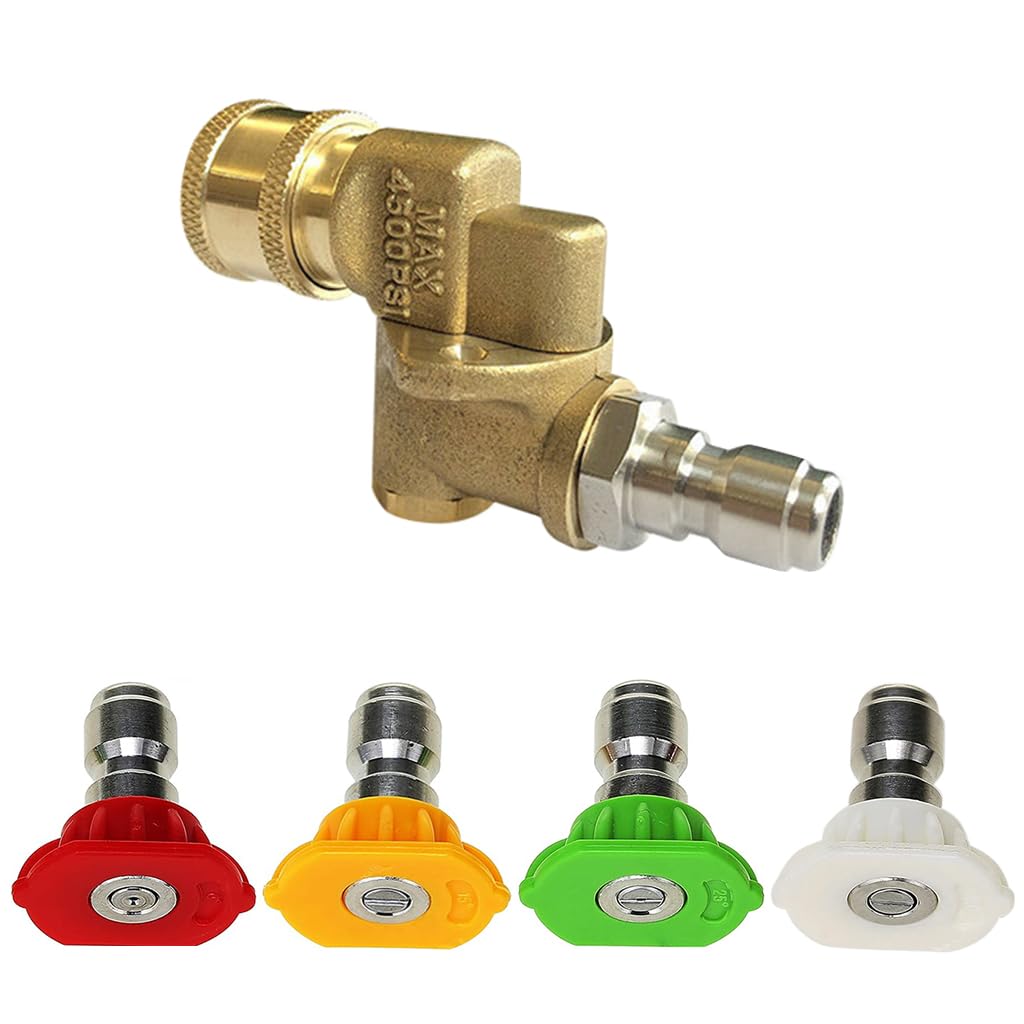 HASTHIP® Pressure Washer Accessories Kit Flexible Washer Spray Nozzles Adapter & 4Pcs Washer Spray Nozzles Quick Connect Washer Nozzles Universal 1/4 Inch Quick Connect Pressure Washer Accessories-image-21