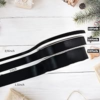 Vista 6 de TONIFUL Cinta de satén plateada de 1 pulgada x 100 yardas, cinta de satén fina de color sólido para envolver regalos, manualidades, hacer lazos