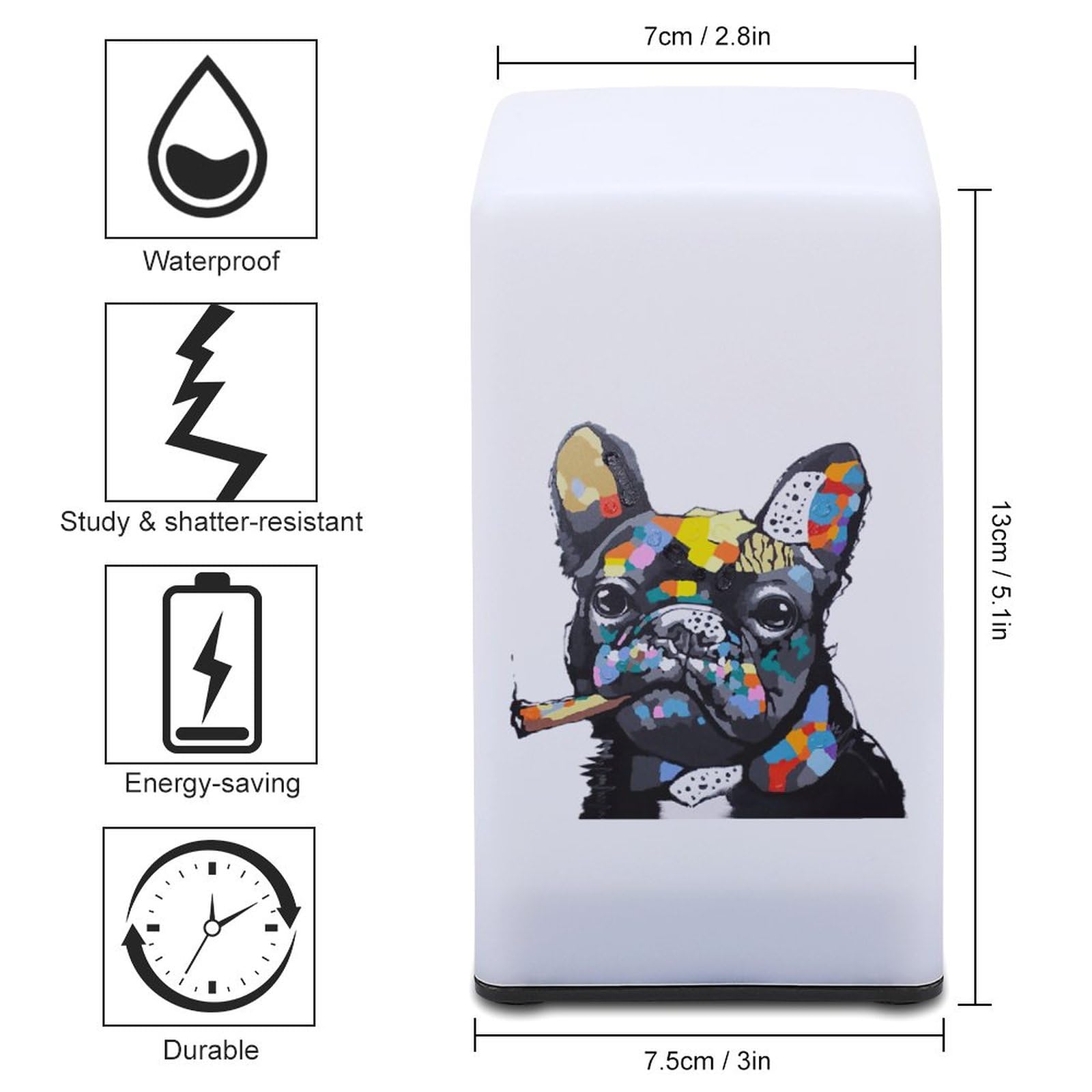 Amazon.co.jp : フレンチブルドッグ 油彩 油絵 犬柄ランプ スクエア 