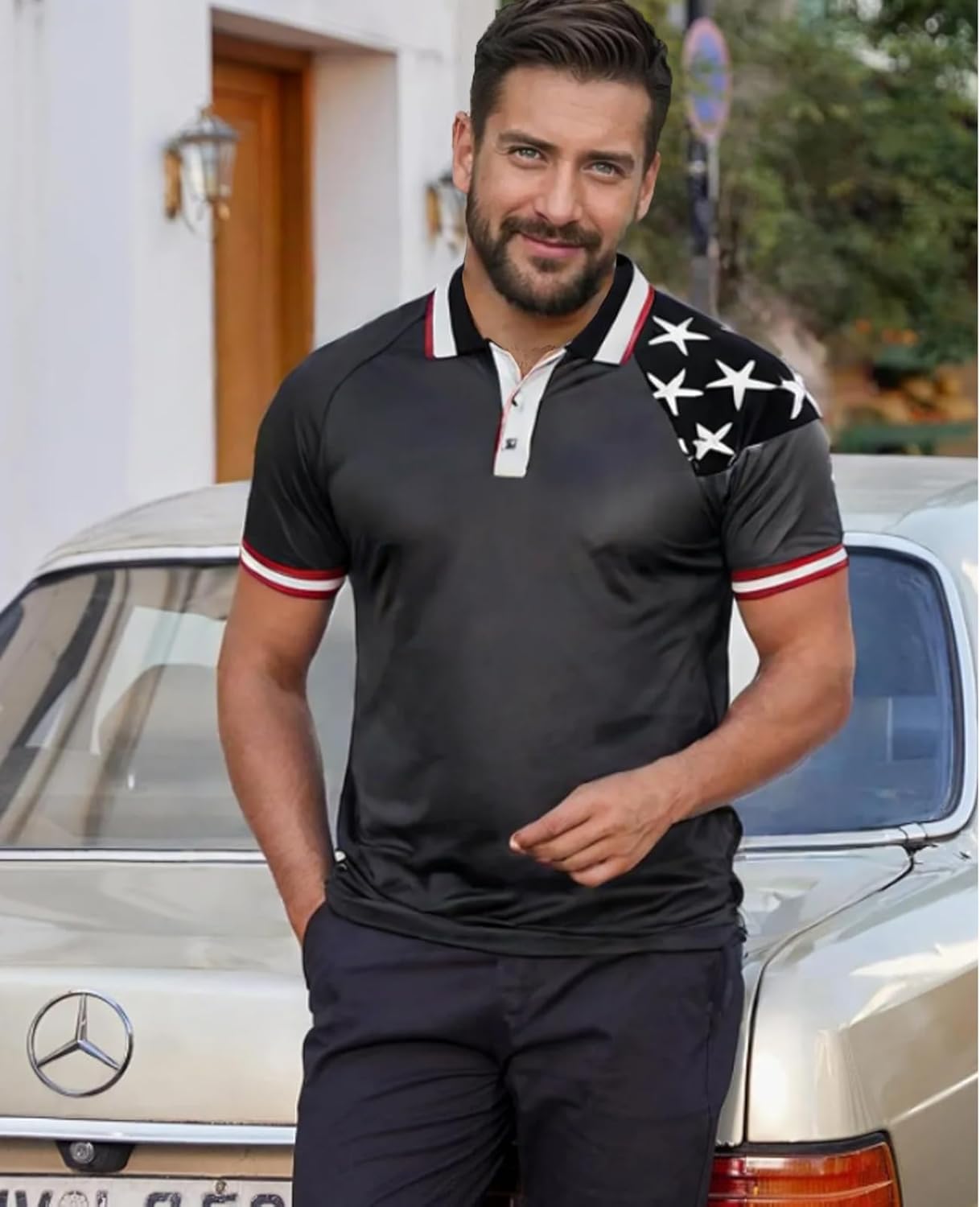 Mens American Flag Patriotic Polo Shirts - Image 6