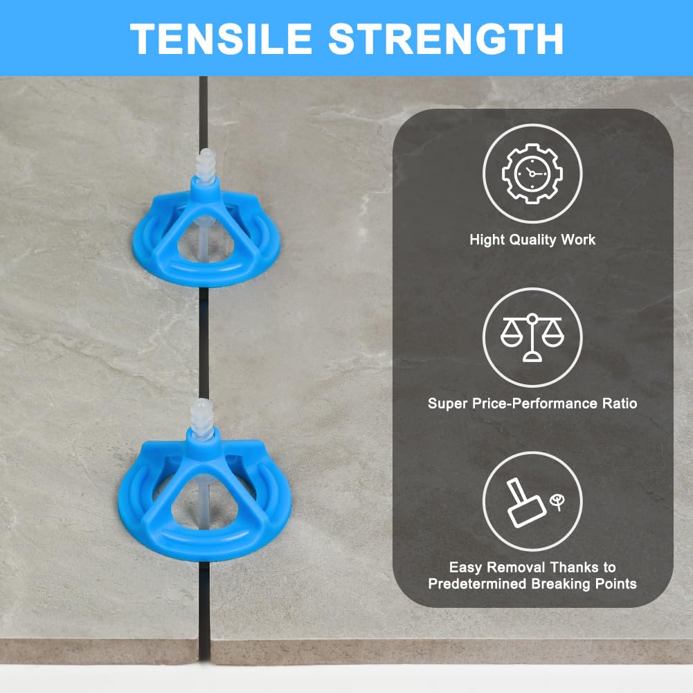 Set Di Livellamento Piastrelle 800 Pezzi – 100 Clip + 700 Basi, Spessore 2mm, Anti-allentamento, Per Ceramica E Marmo