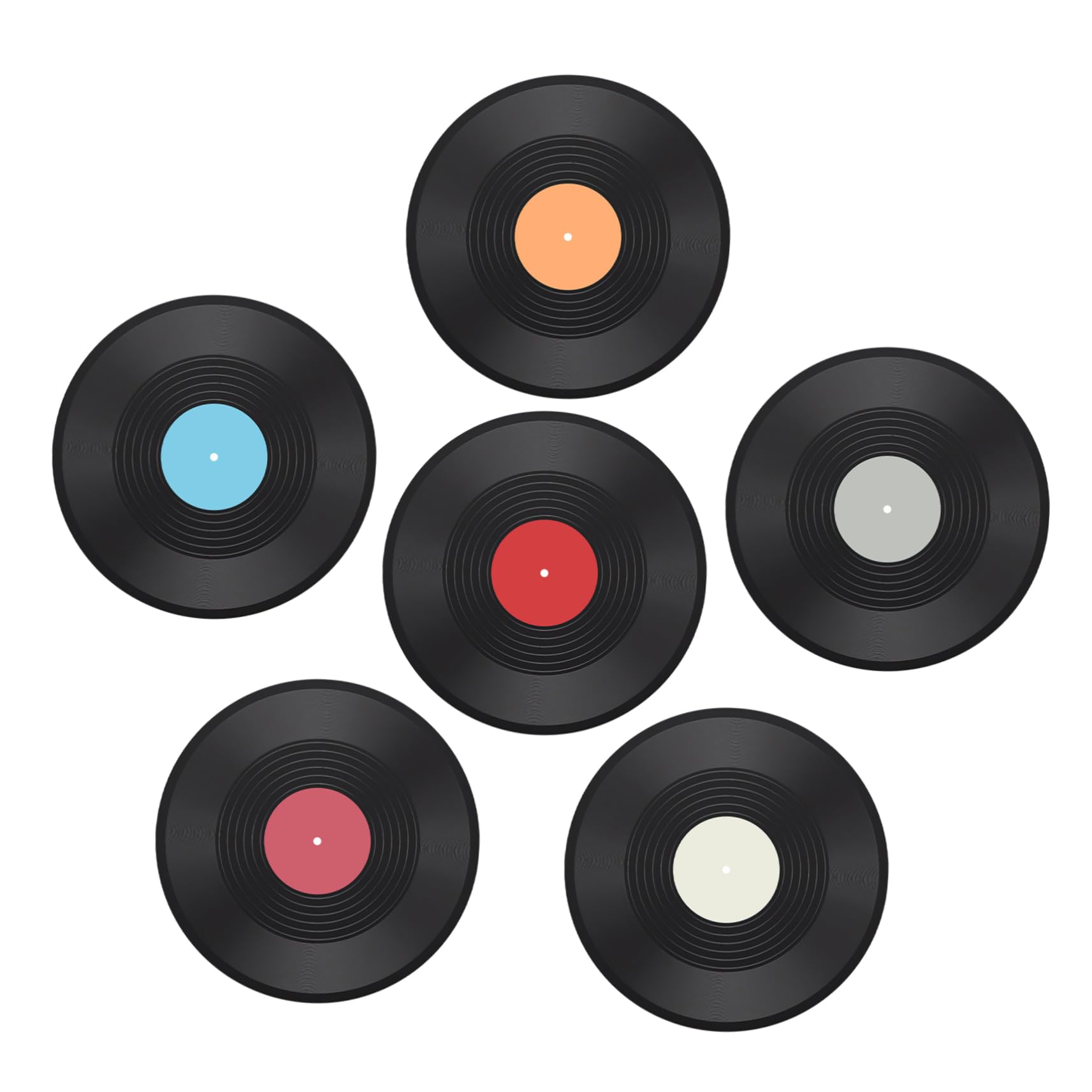 Disques Vinyle Décoratifs en Plastique POPETPOP pour Habiller un Mur Blanc Style Rétro Bar