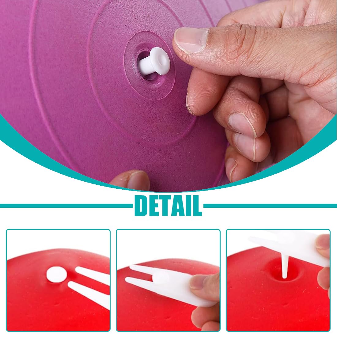 30 Pièces Yoga Ball Air Plug, Bouchons Pour Ballon De Yoga, Kit De Remplacement Pour Ballon Gonflable, Ballon Gym, Ballon Grossesse Air Plug, Exercise Ball Plug Kit De Remplacement(2Taille)
