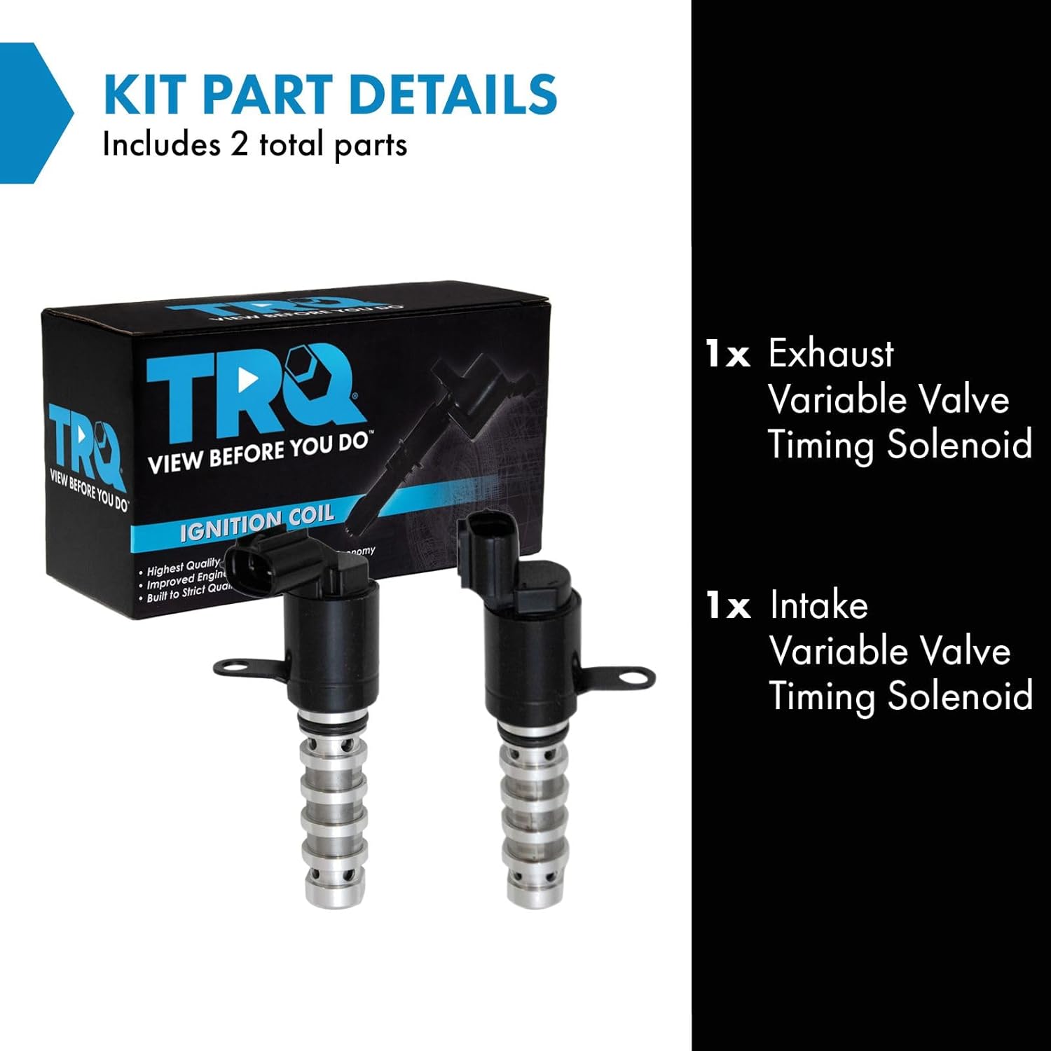 TRQ Engine Variable Valve Timing Solenoid Kit Pair Set of 2 for Hyundai Kia New