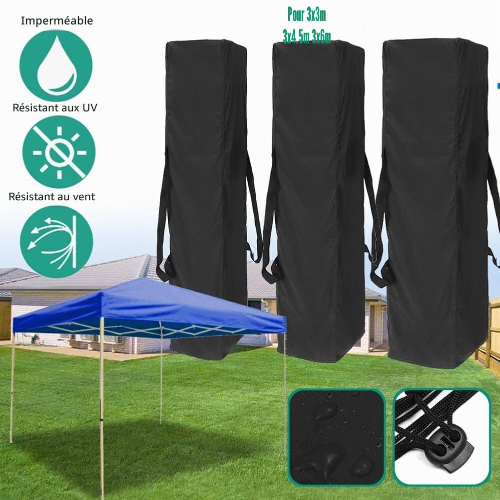 Sac de Transport Universel Etanche 140 cm - Protection avec Sangles de Transport - Voile d'Ombrage avec Barres - Noir