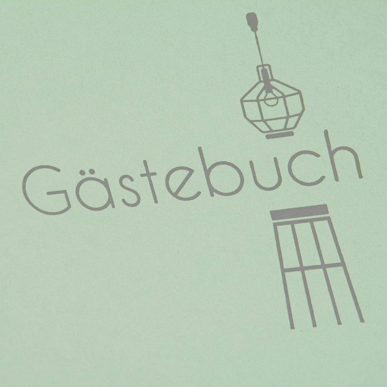 goldbuch Guest Book Stay, Photo Book for Guests with 176 White Pages and Bookmark, Textured Bookbinding Paper Cover with Embossing, Photo Album Approx. 23 x 25 cm, Mint, Paper, 23 x 25 x 2 cm