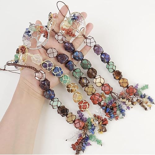 Miniatura 4 de Anjiucc Árbol de la vida de cristal curativo de 7 chakras para colgar en la pared, decoración de interiores, decoración de ventanas, meditación