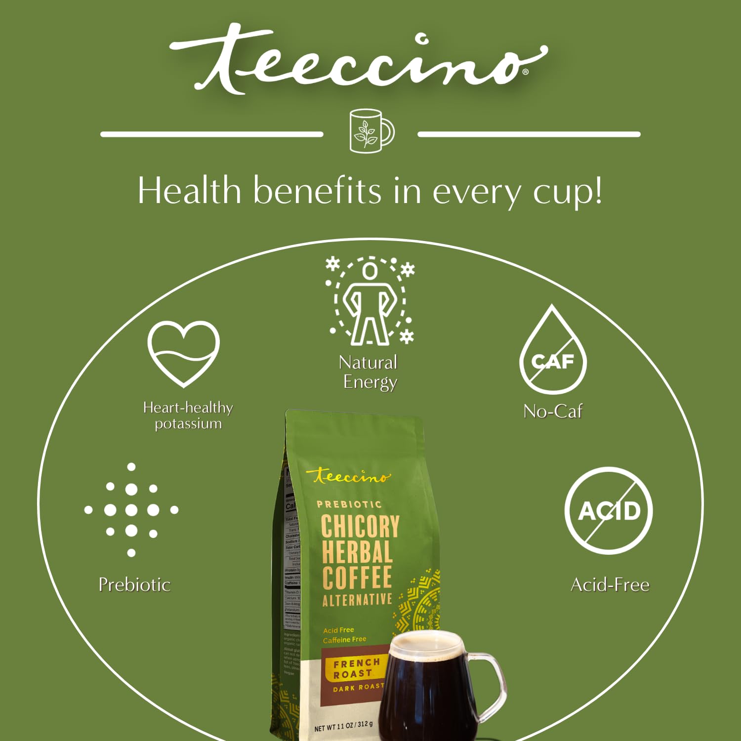 Amazon.com : Teeccino French Roast Chicory Coffee Alternative