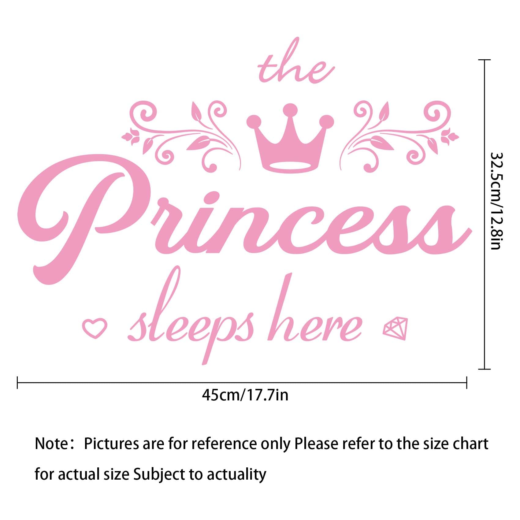 Pink Crown Wall Stickers, Princess Room Wall Decals Decor, Crown Wall Art Decor Wall Stickers for Girls Bedroom Decoration Nursery - Image 2