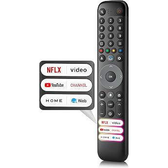 F&uuml;r TCL Fernbedienung, Ersatzfernbedienung f&uuml;r TCL Google &amp; Android Smart-TV mit 6 Schnellzugriffstasten | Passend f&uuml;r TCL Go
