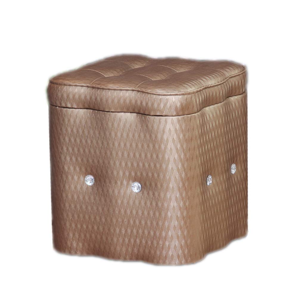 Repose-pieds marron 40cm avec boîte de rangement pour salon