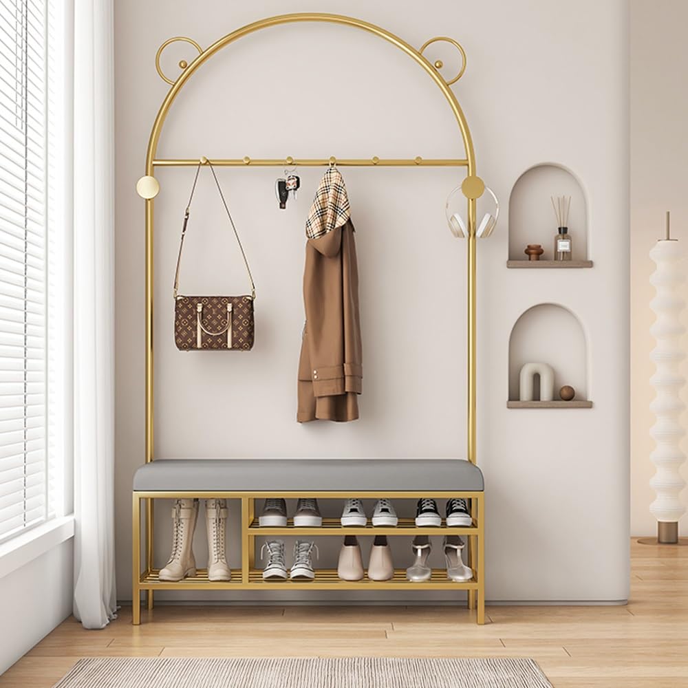 Banc de rangement d'entrée pour organiser vos chaussures et vestes