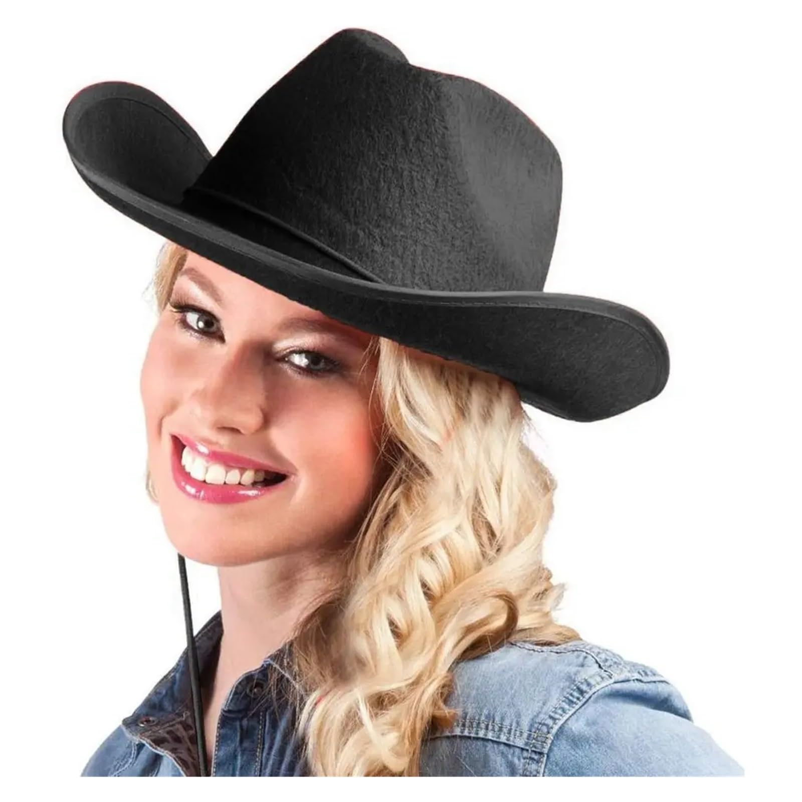 Sombrero de vaquero de fieltro, sombrero de princesa, sombrero de vaquera for actuaciones, accesorio for disfraz de despedida de soltera o fiesta de cumpleaños. Para Adulto Carnaval Halloween Y Cospla