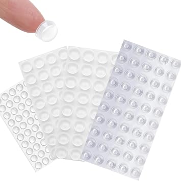 Cabinet Door Bumpers 164 Pack, Clear Silicone Self Adhesive No Slam Pads for Cabinets, Drawers, Picture Frames, Cutting Boards and Furniture 3 Shapes, 1/2 Inch, Sound Dampening