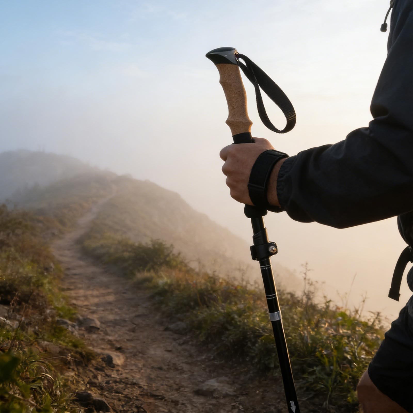 Bastón Plegable para Personas Mayores: Bastón de Trekking Ultraligero con empuñadura de EVA - Plegable para Senderismo, montañismo, Caza y Viajes, 125 cm/49 Pulgadas