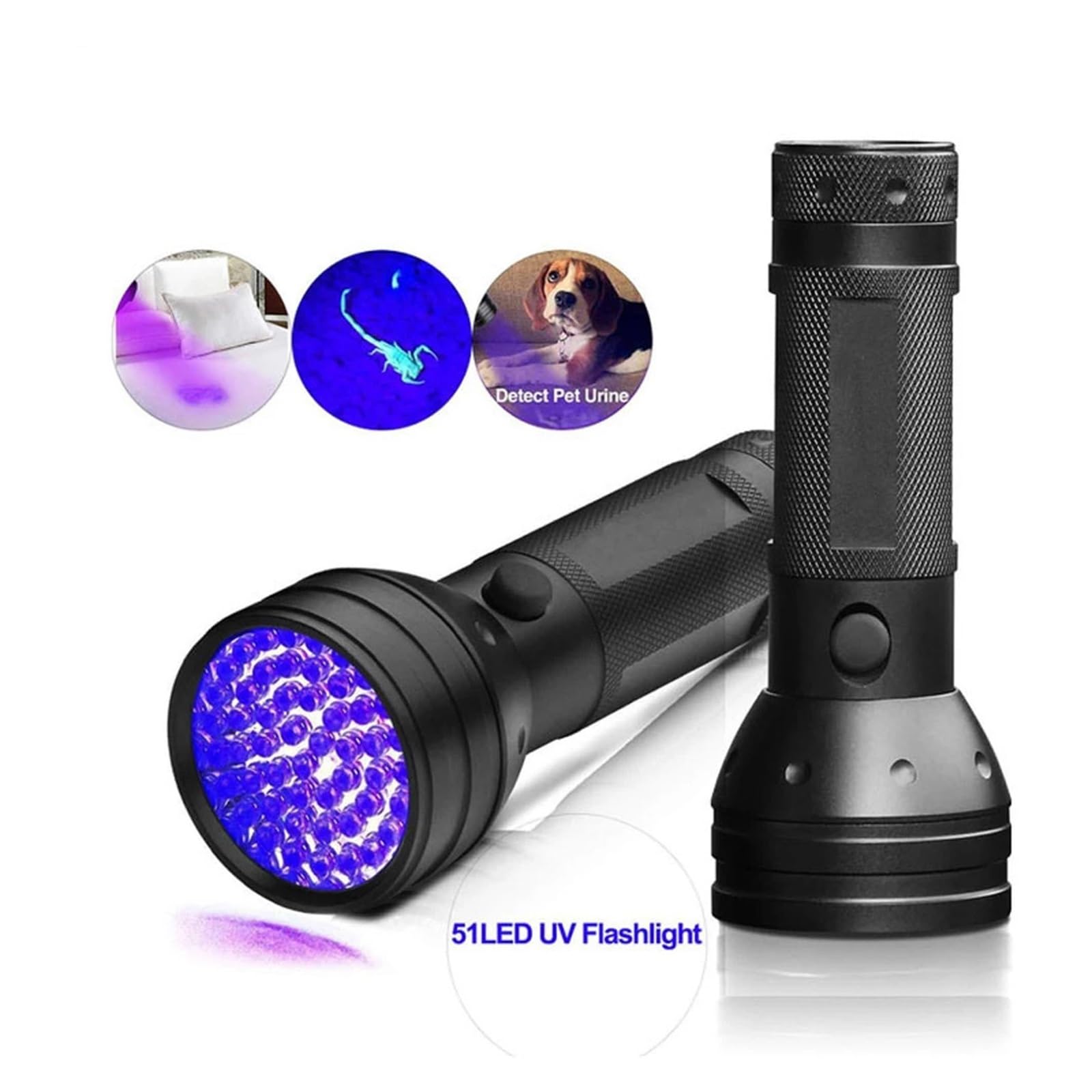 Światło UV, Latarka LED UV Ultrafiolet Mini 395nm UV Czarne światło Detektor plam moczu zwierząt domowych Polowanie(100 lamp beads)