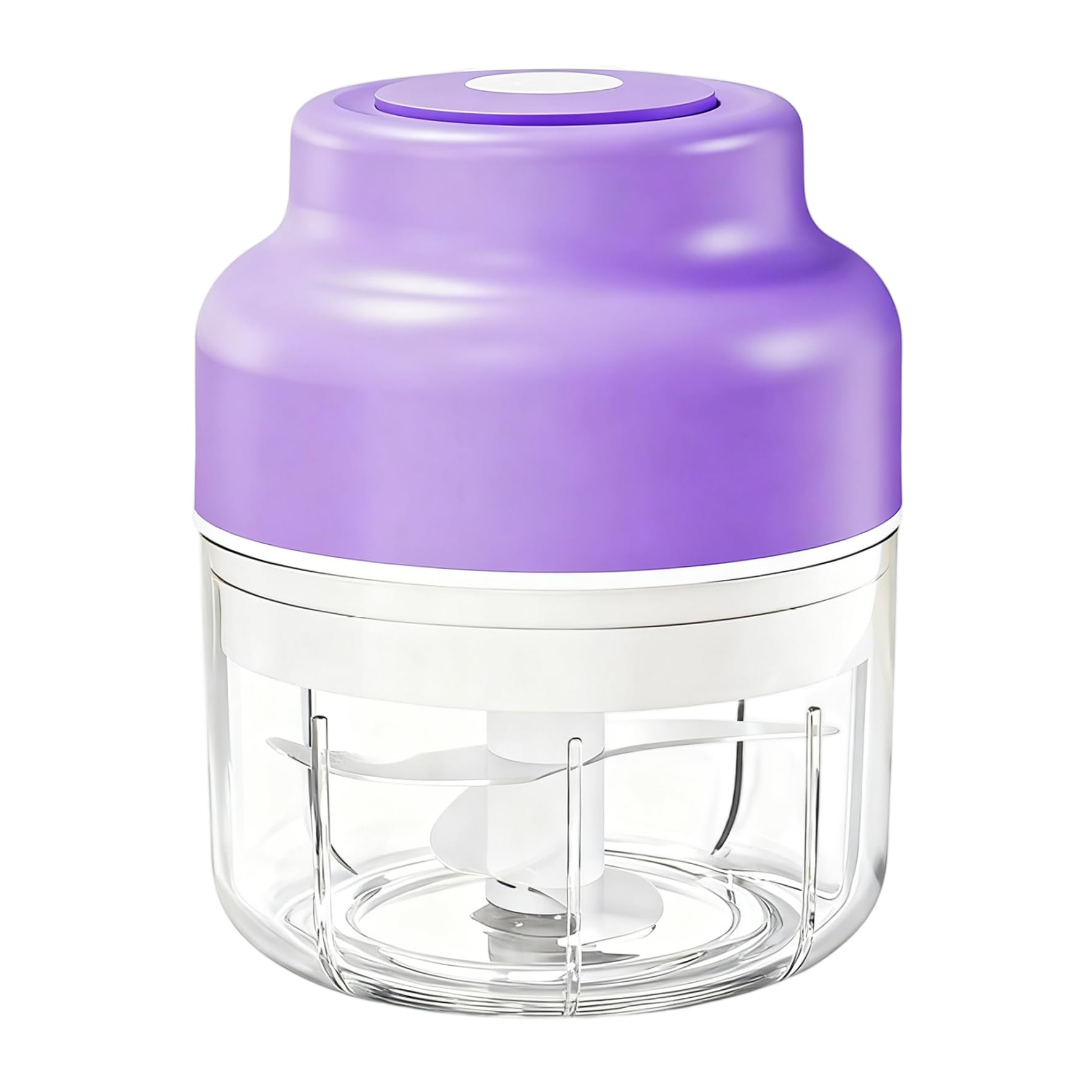 CAKEEYUM Electric Garlic Chopper 250ml/8oz Garlic Cutter with 4 Blades USB Wireless Portable Food Chopper Electric for Ginger, Meat, Chili, Seasonings Mini, Mincer, M