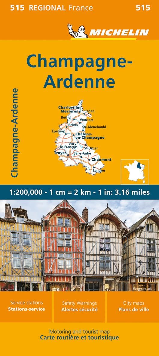 Champagne-Ardenne - Michelin Regional Map 515: Straßen- und Tourismuskarte 1:200.000 (Michelin Maps, 515)