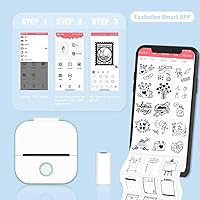 Vista 3 de soputry Mini impresora de bolsillo, impresora de notas adhesivas sin tinta 2023, impresora de calcomanías Bluetooth, impresora térmica de bolsillo