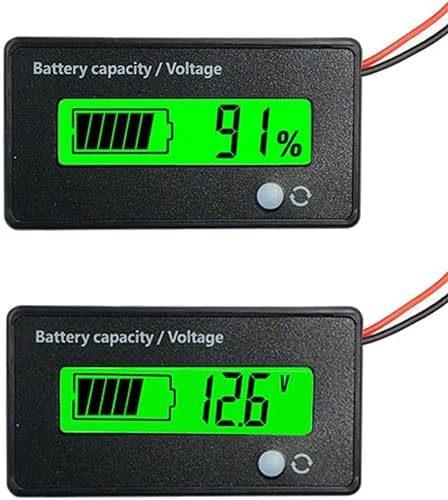 Care Flash Alarm Green LCD Impermeable Monitor de capacidad de batería Medidor de Medidor,12V24V36V48V Indicador de estado de la batería de disponible en Yaxa Peru