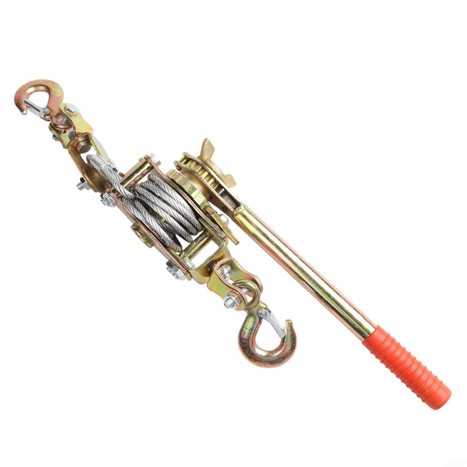Tendicavo manuale a cricchetto per funi metalliche, resistente, per la costruzione di linee elettriche, in acciaio al carbonio, doppio gancio 1t 2t (2T dual-line)