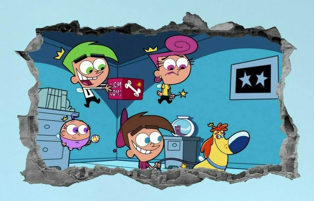 HUGF Wall Sticker"Fairly Odd Parents,Sticker,Decal,3D,Kids,Bedroom,Wall Art,Mural"