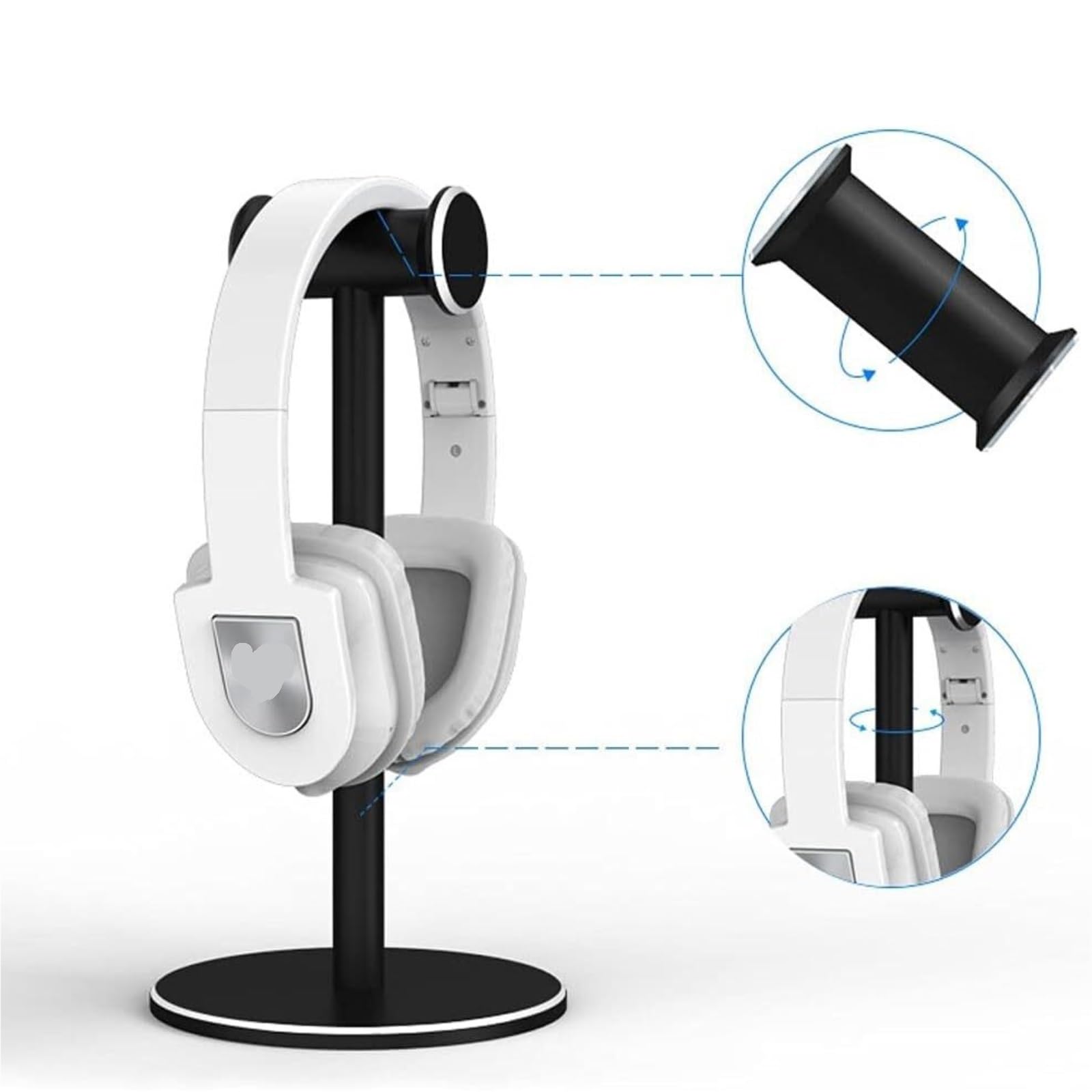 Gaming Accessori Accessori per Tavoli da Gioco per Rack per Cuffie Verticali in Lega di Alluminio Espositore per Cuffie Universale Stand Over-Ear da Gioco(Sliver)