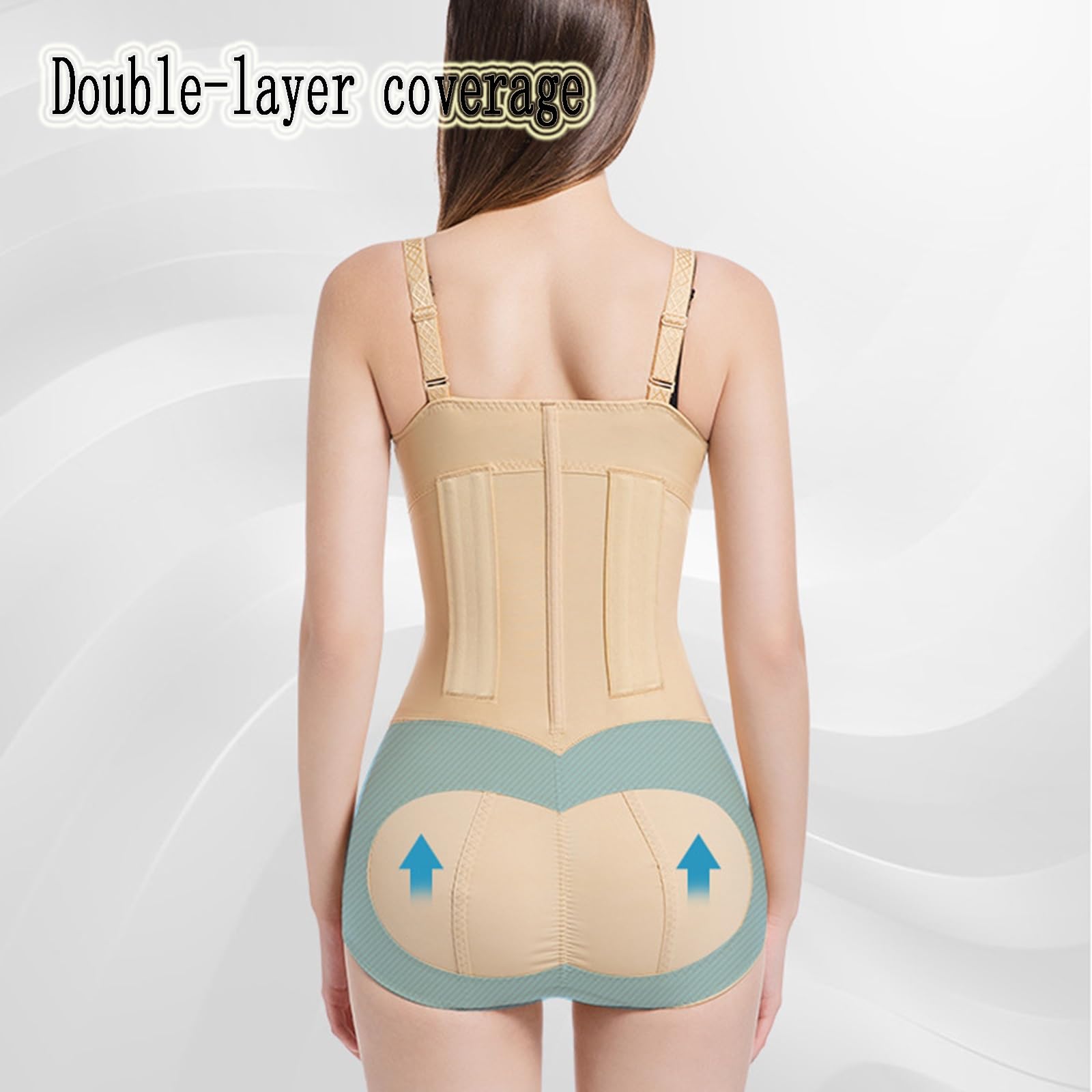 Fajas Posoperatorias, Correas de Hombro Ajustables con Soporte Óseo | Cintura de doble capa,Soporte de busto en forma de U,Costuras que levantan los glúteos