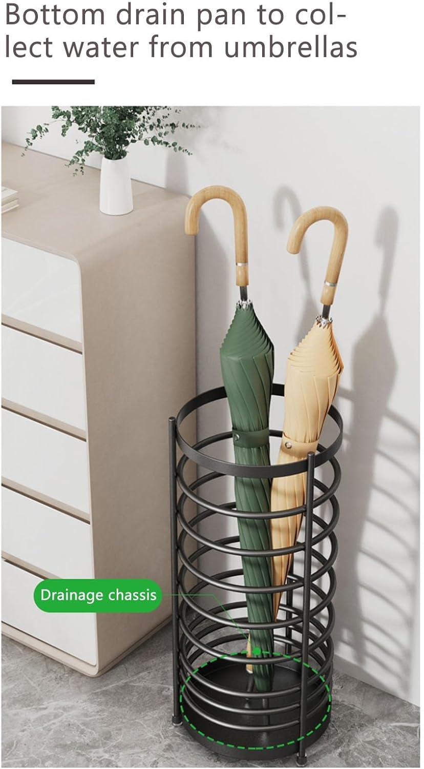 Modern Cylindrical Metal Umbrella Stand - Stylish Indoor Umbrella Holder, Functional Storage Solution for Home & Office, Metal Design for Contemporary Decor