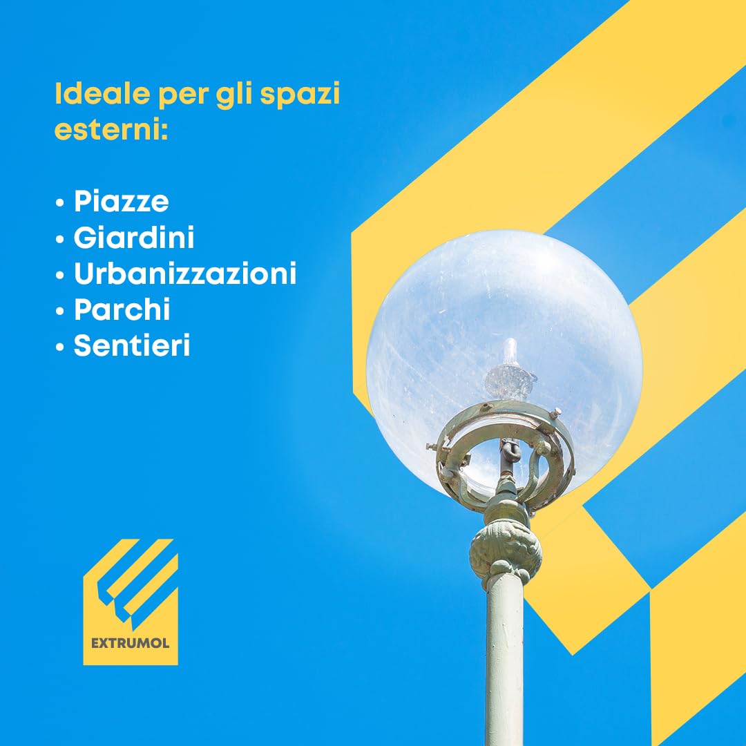 Globo Lampione da Esterno - Illuminazione Pubblica - Illuminazione Esterna - Policarbonato Incolore - Dimensioni: Ø 45 cm - Apertura: 17 cm