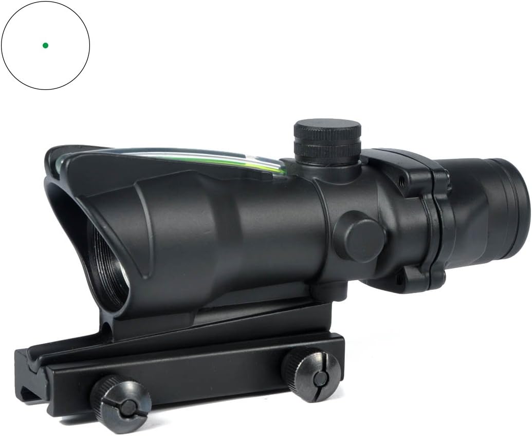 RC 1X32 Fiber Optic Green Dot Sight Scope with QD Mount (Black)