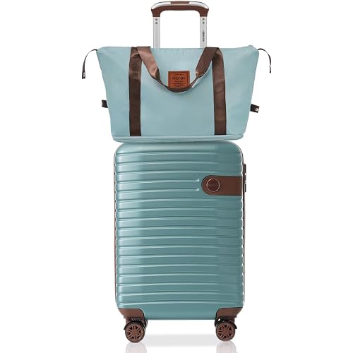 Merax Luggage Sets 3 Piece Carry on Luggage 22x14x9 Airline Approved, ABS Lightweight Hardside Suitcases With Wheels, TSA Lock (Blue, 20 Inch)