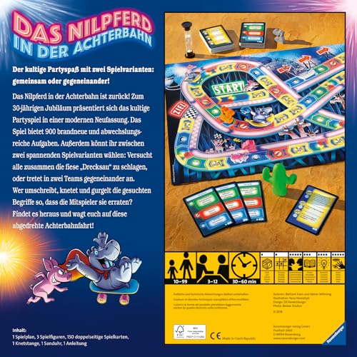 Ravensburger 26772 - Nilpferd in der Achterbahn - Gesellschaftsspiel für die ganze Familie, Spiel für Erwachsene und Kinder ab 10-99 Jahren, für 3-12 Spieler - Partyspiel, Silvesterspiel – Bild 7
