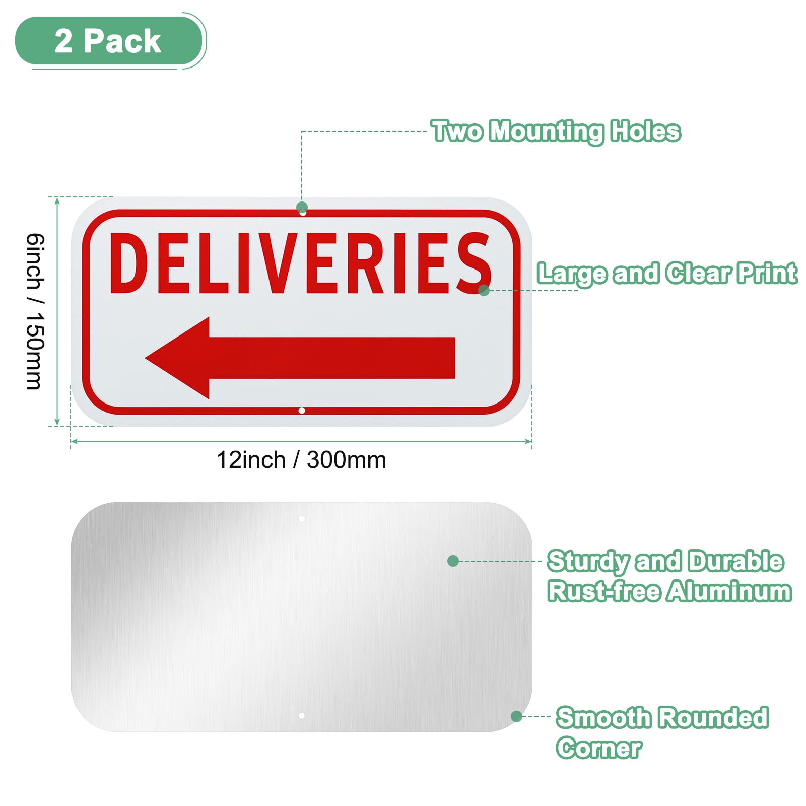 M METERXITY 2-Pack Deliveries Sign with Lift Arrow - Image 2