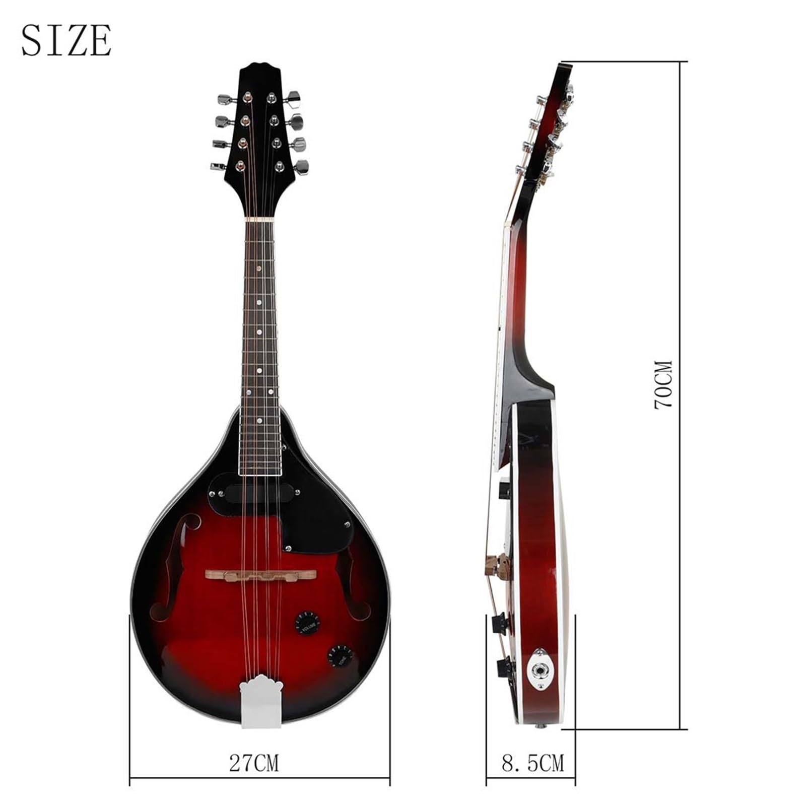 Instrument De Mandoline Pour Adulte Instrument De Musique Mandoline Rouge Et Guitare Électrique Bk Huit Cordes Professionnelle