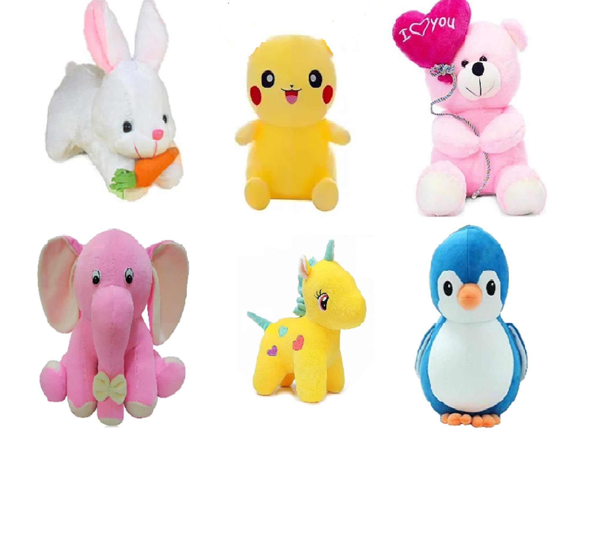 PLATONIC HUB Super Soft Combo of 6 Stuffed Toys for Kids, Balloon Teddy, Appu Elephant, Penguin, Unicorn, Rabbit (B0DF7QBBB5) Amazon Price History, Amazon Price Tracker