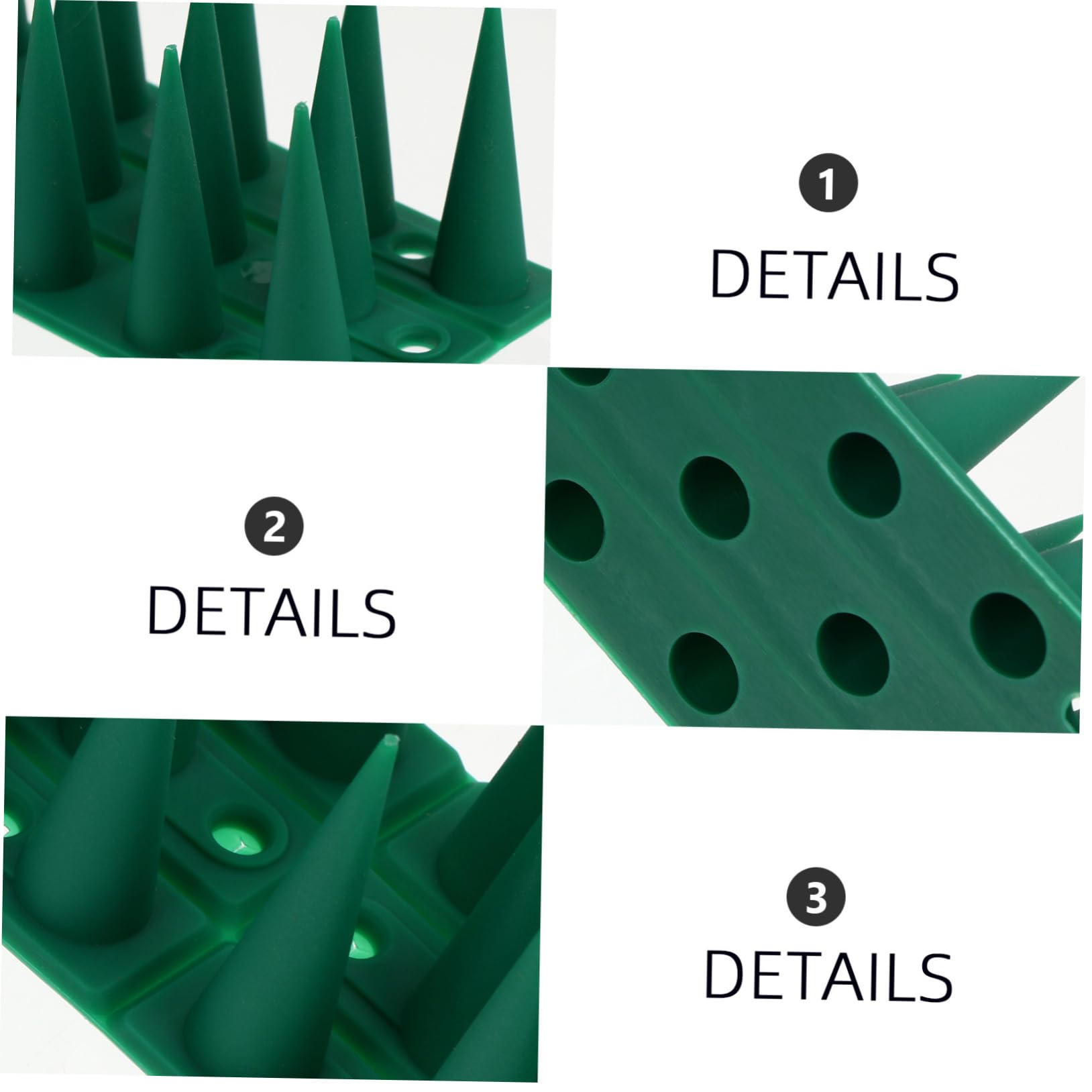 Deterrente per Piccioni in Plastica Verde, Set 10 Pezzi, Barriera Anti-arrampicata per Gazebi e Camini, Previene L'atterraggio la Posa degli Uccelli