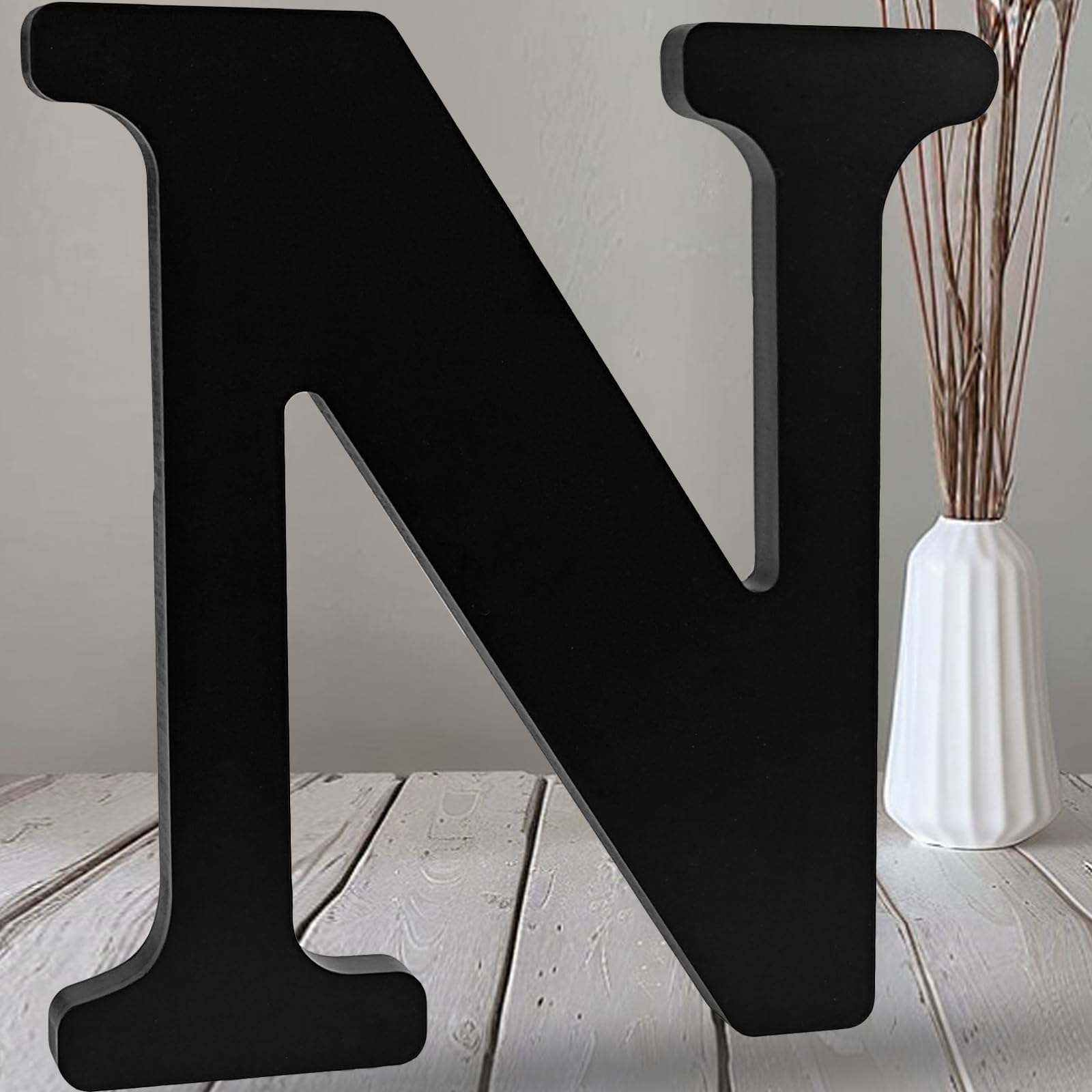 Amazon.com: AOCEAN 12 inch Black Wood Letters Unfinished Wood Letters ...