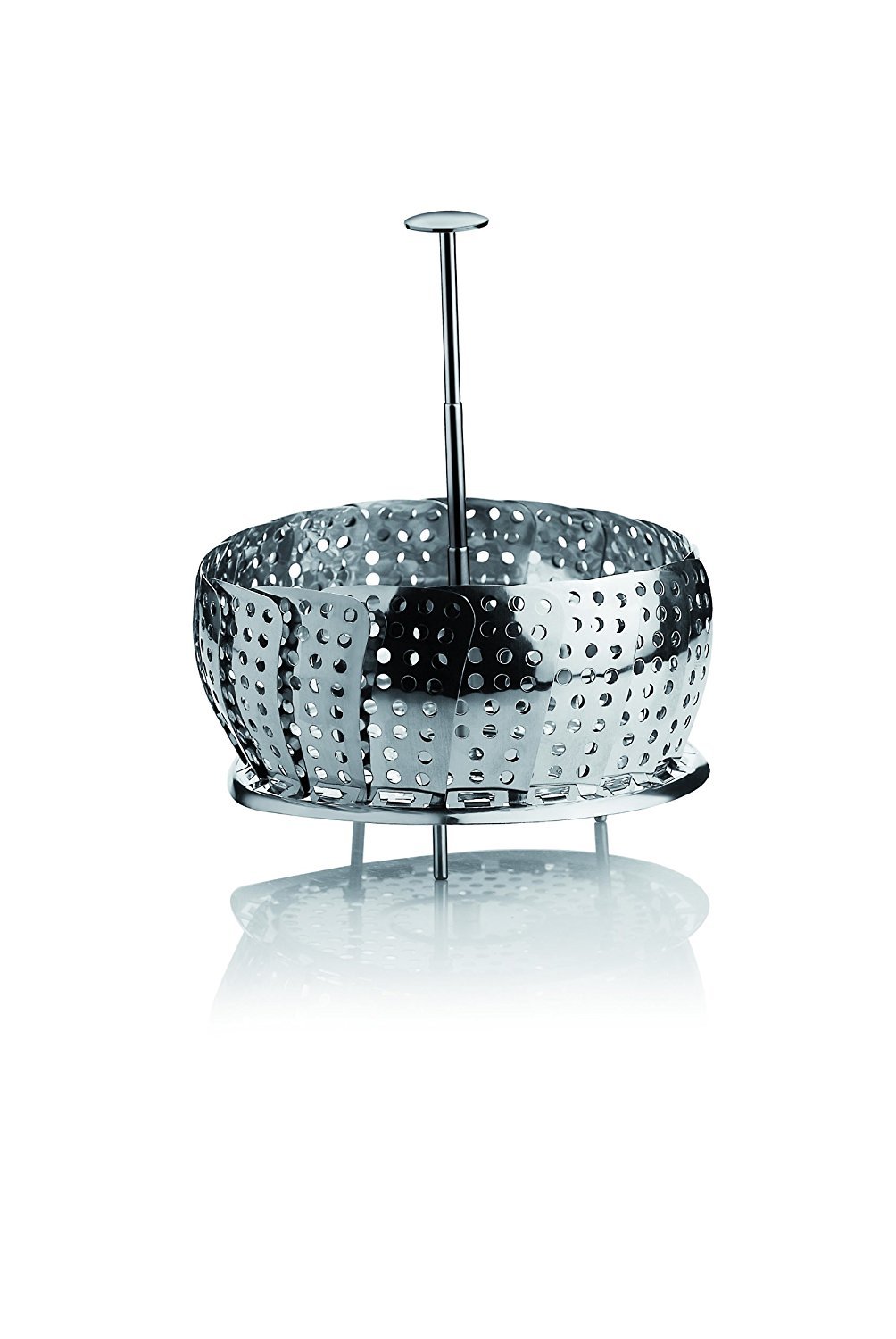 Barazzoni Pentola A Pressione Modello Cuociveloce/Voilà, Ø22Cm, Capacità 5Lt. Made In Italy, Acciaio Inossidabile, Argento, 22 Cm & Cestello A Vapore Manico Telescopico, Acciaio Inossidabile, 23 Cm