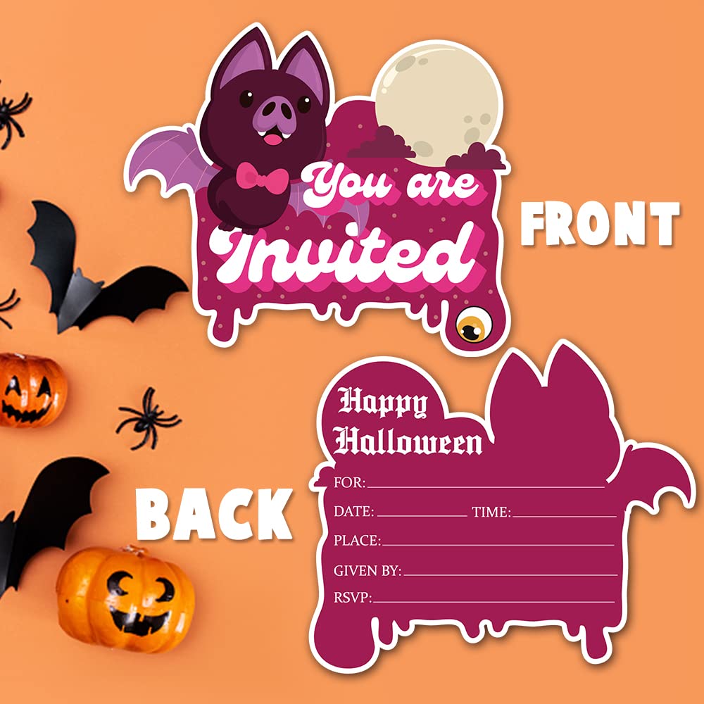 Halloween-Einladungskarten Set – 25 Karten + Umschläge, 10,2x15,2 Cm, Süßes Oder Saures Motiv, Zum Selbstausfüllen