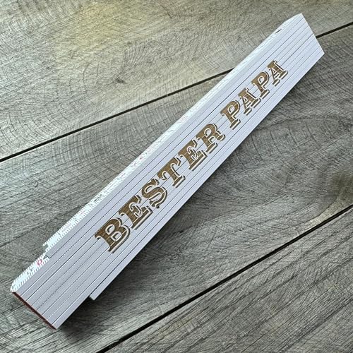 laser-diele Zollstock Bester Papa - Hochwertige Tiefengravur im 3D-Look - Vatertagsgeschenk für Papa - Geschenk für Männer - Meterstab - Maßstab