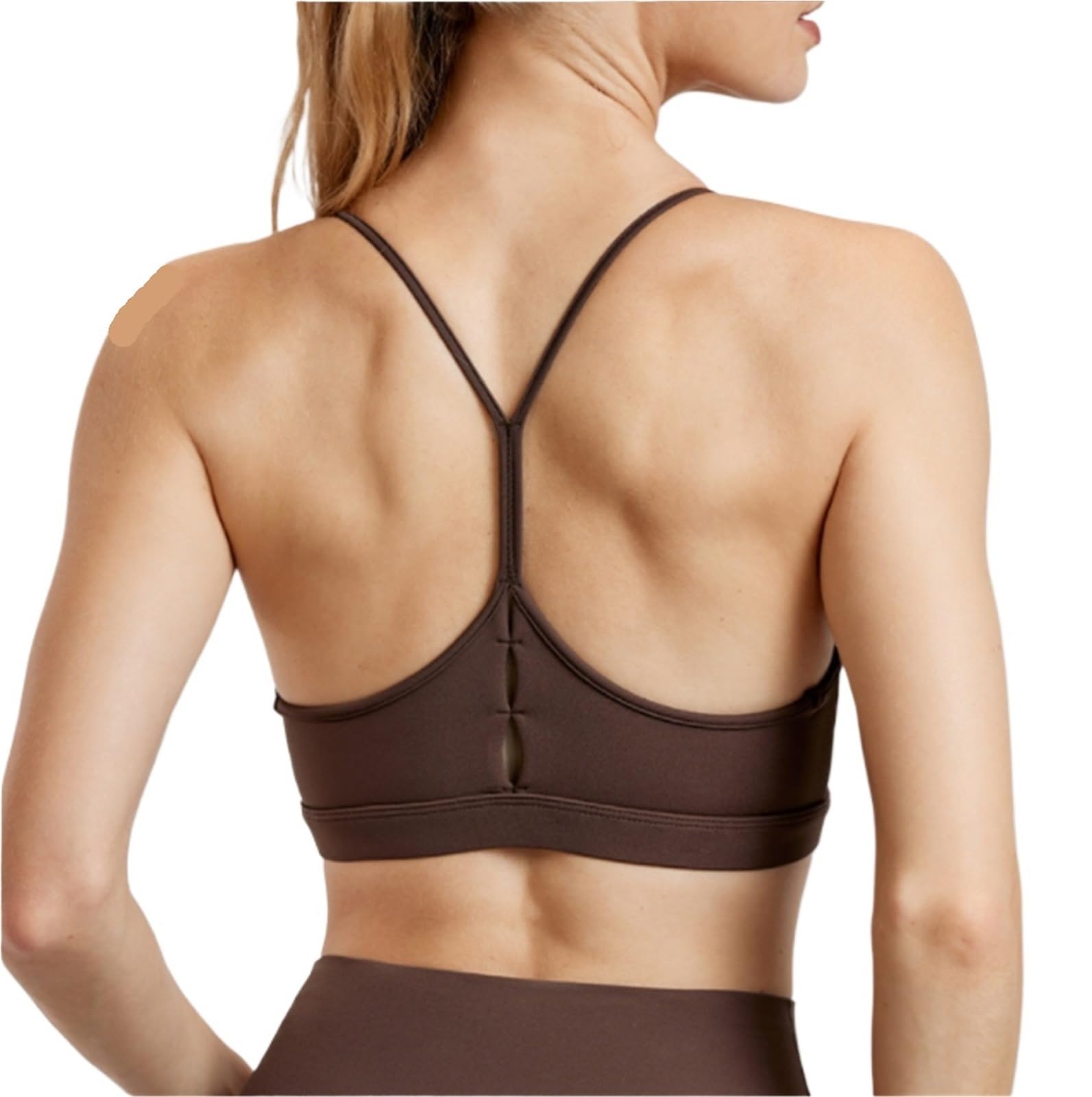 Reggiseno Sportivo Donna Reggiseno Sportivo Da Donna Con Canotta Y-Line, Spalline Sottili, Reggiseno Yoga Imbottito Traspirante Comfort Reggiseno Sportivo(A,Large)