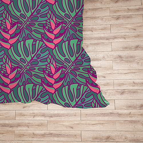 Linge de lit double motif fleurs tropicales vert entretien facile