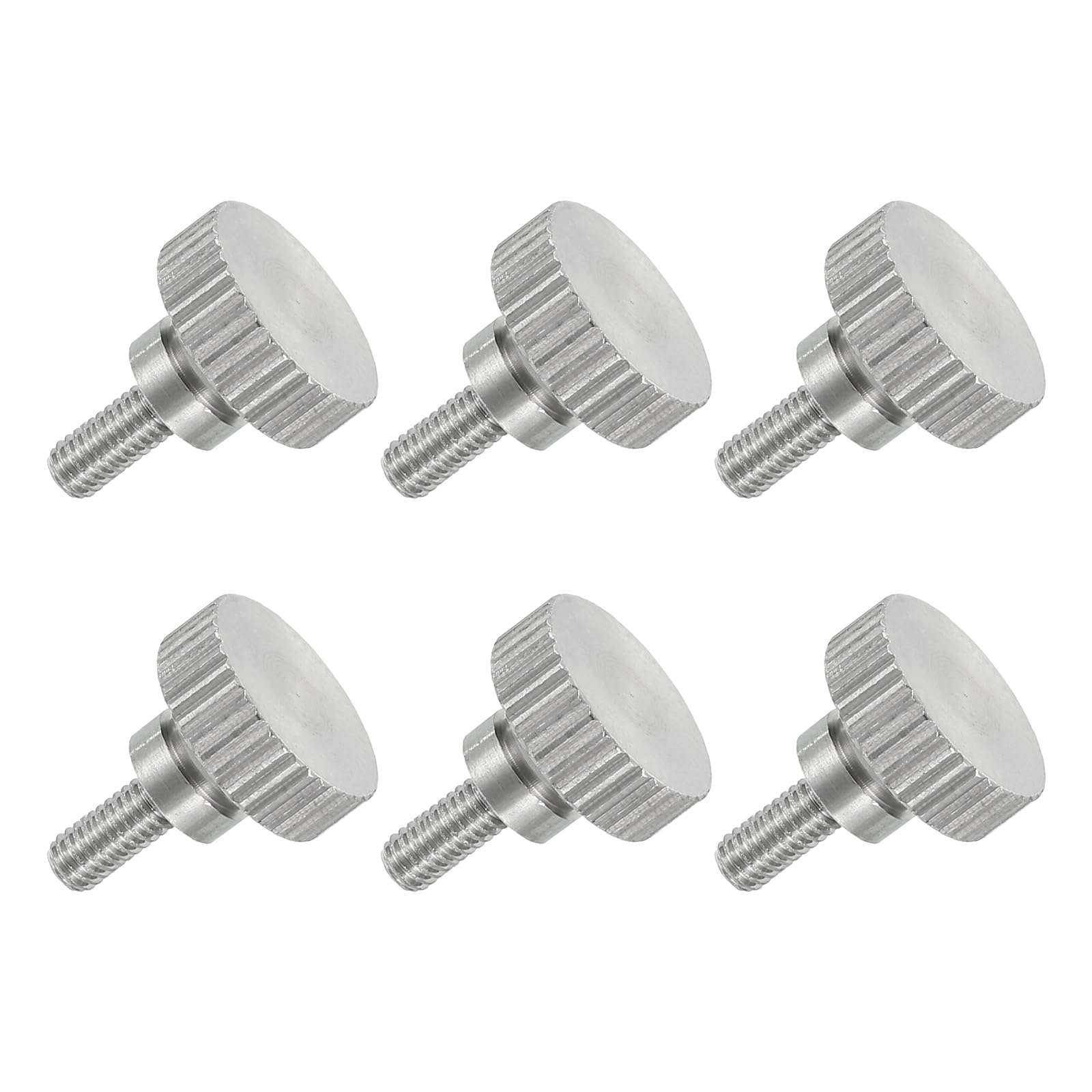 MECCANIXITY 4 PCS M6 x 12mm Flat Knurled Head Thumb Screws,304 Stainless Steel Fully Threaded Thumbscrew Bolts Fasteners for Lighting Household Appliances Electronic Equipment