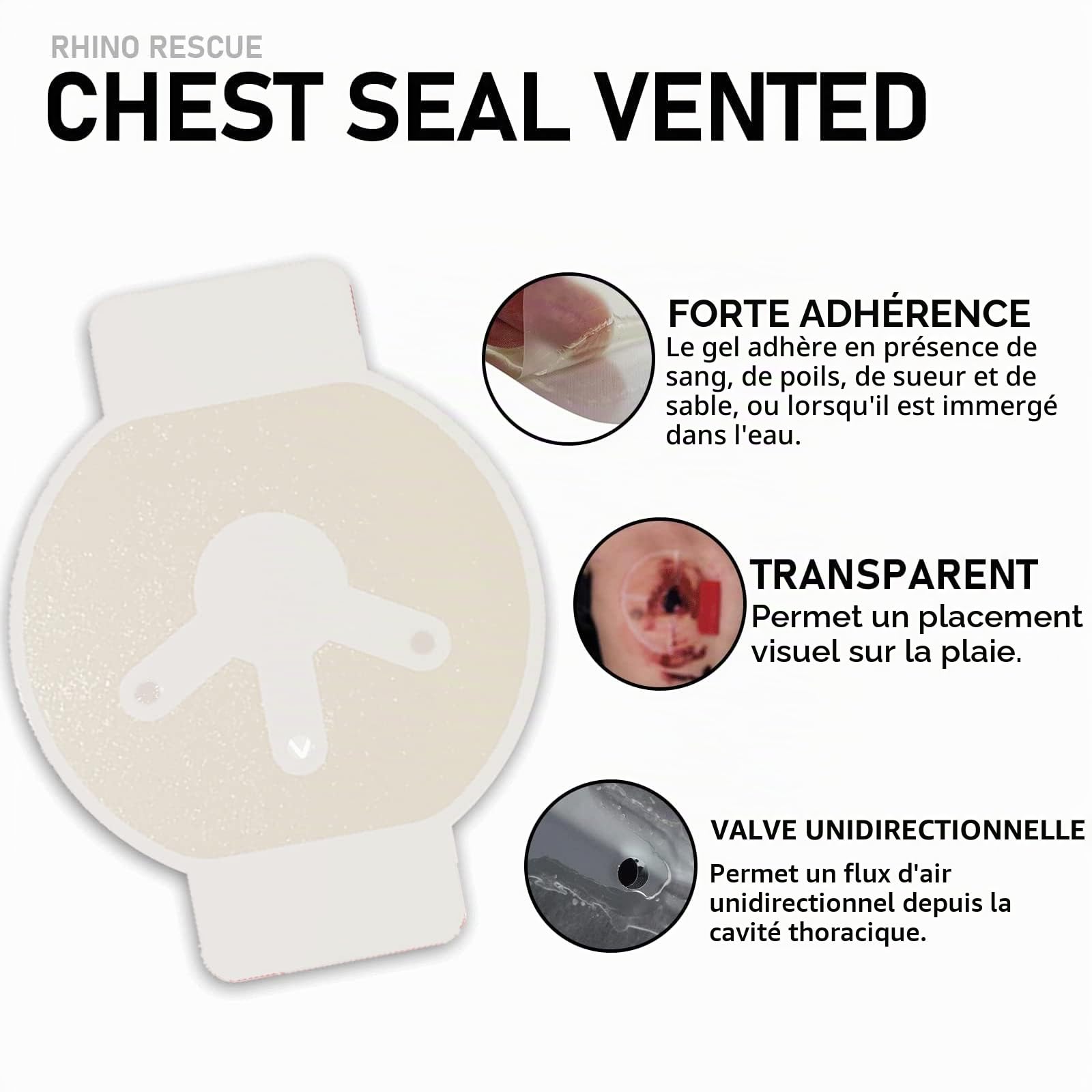 RHINO RESCUE Kit de premiers secours, kit de traumatisme, kit de pansement de combat pour les plaies, fournitures de recharge IFAK