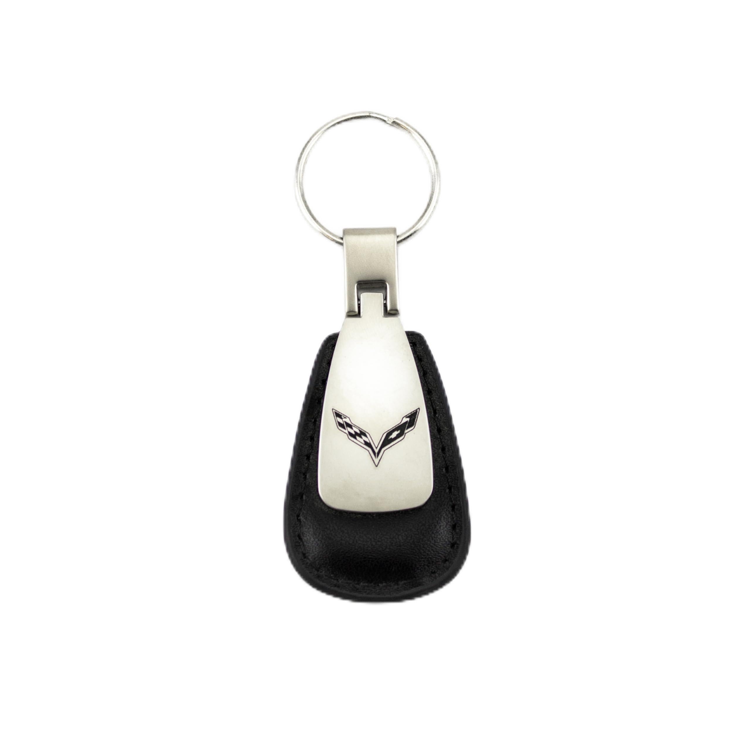 SR1 Performance C7 Corvette Leather Teardrop Keychain - Officially Licensed Chevrolet Key Chain